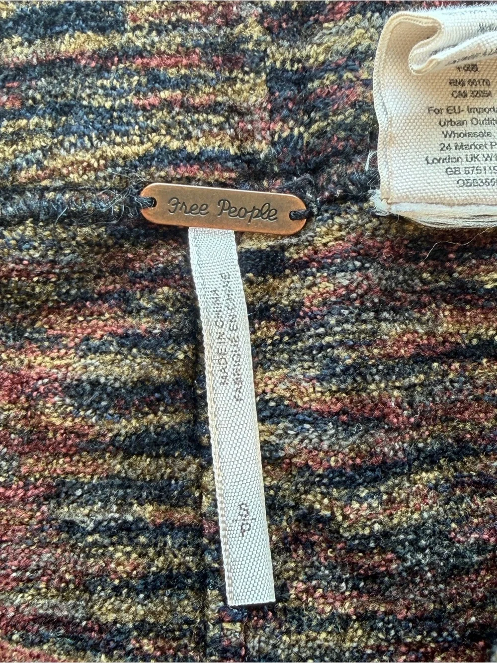 Free People Space Dye Knit Leggings Multicolor Boho Skinny Pants S